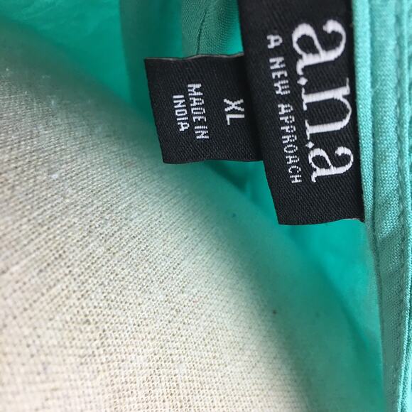 A.n.a Ruffle short sleeve tee turquoise tie dye XL - Picture 11 of 13